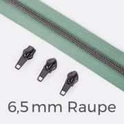 Reißverschluss Gunmetal 6,5mm Mint D250