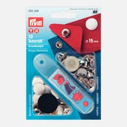 PRYM Anorak Druckknöpfe Weiß 15mm