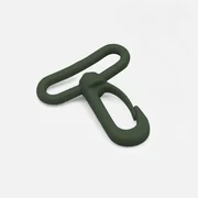 Karabiner Kunststoff 38mm Dunkelgrün D190 4Stück