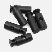 Kordelstopper 1-Loch Schwarz B5 6Stück