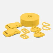 Kunststoff Zubehör Set mit 3m Gurtband Gelb B10
