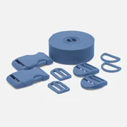 Kunststoff Zubehör Set mit 3m Gurtband Jeansblau D240