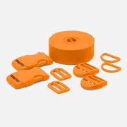 Kunststoff Zubehör Set mit 3m Gurtband Orange B40