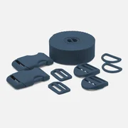 Kunststoff Zubehör Set mit 3m Gurtband Petrol D103