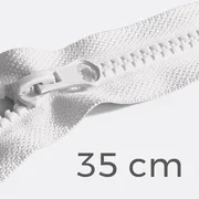 Reißverschluss teilbar 35cm Weiß B3