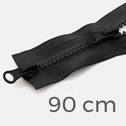 Zwei-Wege Reißverschluss 90cm Schwarz B5