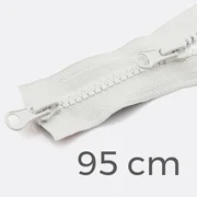 Zwei-Wege Reißverschluss 95cm Weiß B3