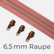Reißverschluss metallisiert Kupfer 6,5mm Altrosa D213