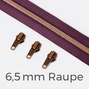 Reißverschluss metallisiert Kupfer 6,5mm Beere D230