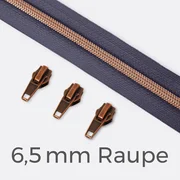 Reißverschluss metallisiert Kupfer 6,5mm Lilac D319