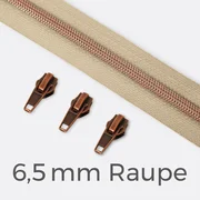 Reißverschluss metallisiert Kupfer 6,5mm Beige D371