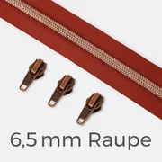 Reißverschluss metallisiert Kupfer 6,5mm Rost D45