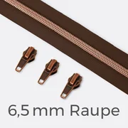 Reißverschluss metallisiert Kupfer 6,5mm Dunkelbraun D568