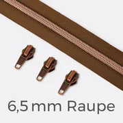 Reißverschluss metallisiert Kupfer 6,5mm Goldbraun D857
