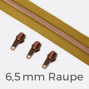 Reißverschluss metallisiert Kupfer 6,5mm Curry D87
