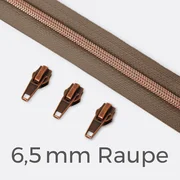 Reißverschluss metallisiert Kupfer 6,5mm Taupe D894