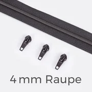 Reißverschluss Gunmetal 4mm Anthrazit B39 1m lang