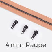 Reißverschluss Gunmetal 4mm Apricot D114 1m lang