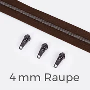 Reißverschluss Gunmetal 4mm Dunkelbraun D568 1m lang
