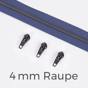 Reißverschluss Gunmetal Dunkles Flieder D321 1m lang
