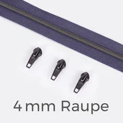 Reißverschluss Gunmetal 4mm Lilac D319 1m lang