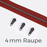 Reißverschluss Gunmetal 4mm Rost D045 1m lang