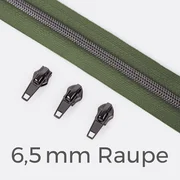 Reißverschluss Gunmetal 6,5mm Army D170