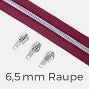 Reißverschluss Metallisiert Silber 6,5mm Helle Beere D525