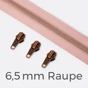 Reißverschluss metallisiert Kupfer 6,5mm Nude D209