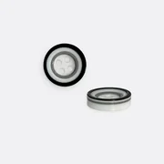 Knopf mit schwarzem Rand 12mm Hellgrau