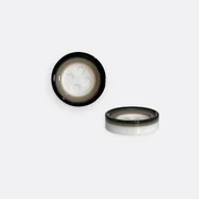 Knopf mit schwarzem Rand 12mm Sand
