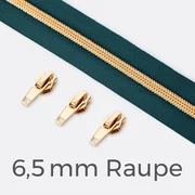 Reißverschluss Metallisiert Gold 6,5mm Petrol D103