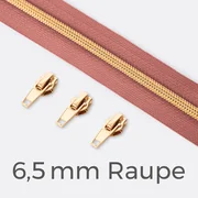 Reißverschluss Metallisiert Gold 6,5mm Altrosa D213
