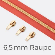 Reißverschluss Metallisiert Gold 6,5mm Koralle D816