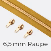 Reißverschluss Metallisiert Gold 6,5mm Senf D846