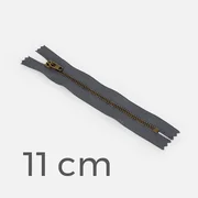 Jeans-Reißverschluss Metall Messing 11cm Anthrazit B39