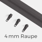 Endlos Reißverschluss 4mm Dunkelgrau D306