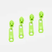 Reverse Zipper für 4mm Raupe Neongrün D872 4 Stück