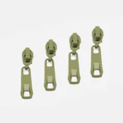 Reverse Zipper für 4mm Raupe Oliv D887 4Stück