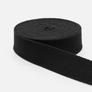 Gurtband Baumwollmix Soft 25mm Schwarz B5