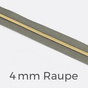 Reißverschluss Meterware Metallisiert Gold 4mm Mausgrau B24