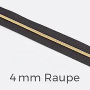 Reißverschluss Meterware Metallisiert Gold 4mm Anthrazit B39