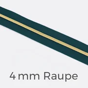 Reißverschluss Meterware Metallisiert Gold 4mm Petrol D103