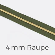 Reißverschluss Meterware Metallisiert Gold 4mm Army D170