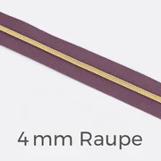 Reißverschluss Meterware Metallisiert Gold 4mm Blasslila D206