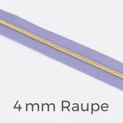 Reißverschluss Meterware Metallisiert Gold 4mm Helles Flieder D268