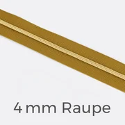 Reißverschluss Meterware Metallisiert Gold 4mm Curry D87