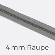 Reißverschluss Meterware Metallisiert Gunmetal 4mm Mausgrau B24