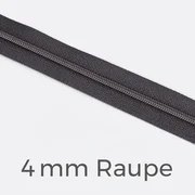 Reißverschluss Meterware Metallisiert Gunmetal 4mm Anthrazit B39