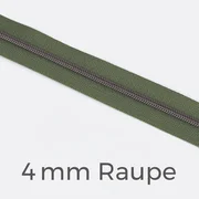 Reißverschluss Meterware Metallisiert Gunmetal 4mm Army D170